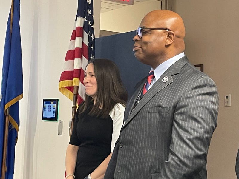 Meghan Scanlon, CEO of the Connecticut Coalition Against Domestic Violence, and Commissioner Ronnell Higgins of the CT Department of Emergency Services and Public Protection