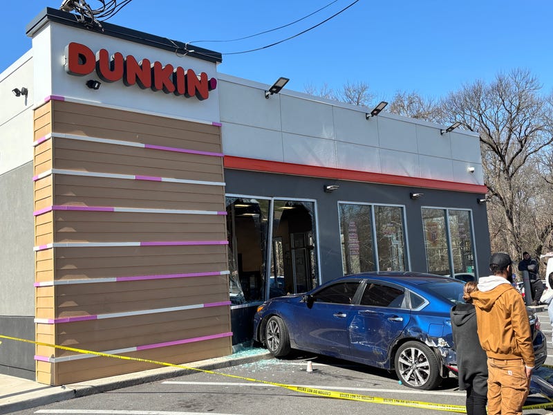 Driver loses control, crashes into Dunkin’ in Southwest Philly