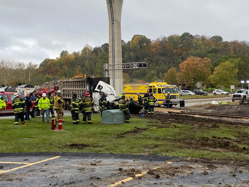 One person has died after a crash between a train and truck in Jefferson Hills.