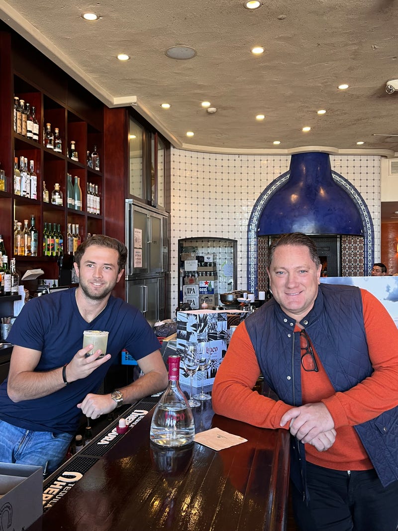 Liam Mayclem with Henirck Reinertsen.