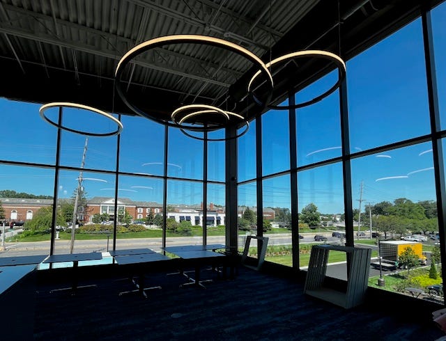 Clark Family Branch has huge windows with plenty of natural lighting.