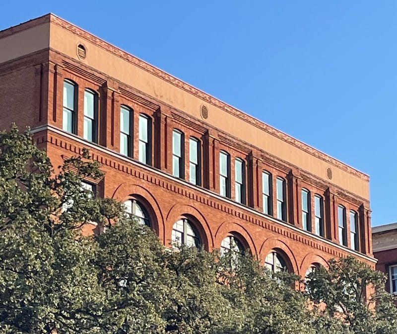Top floors of the Texas School Book Depository building