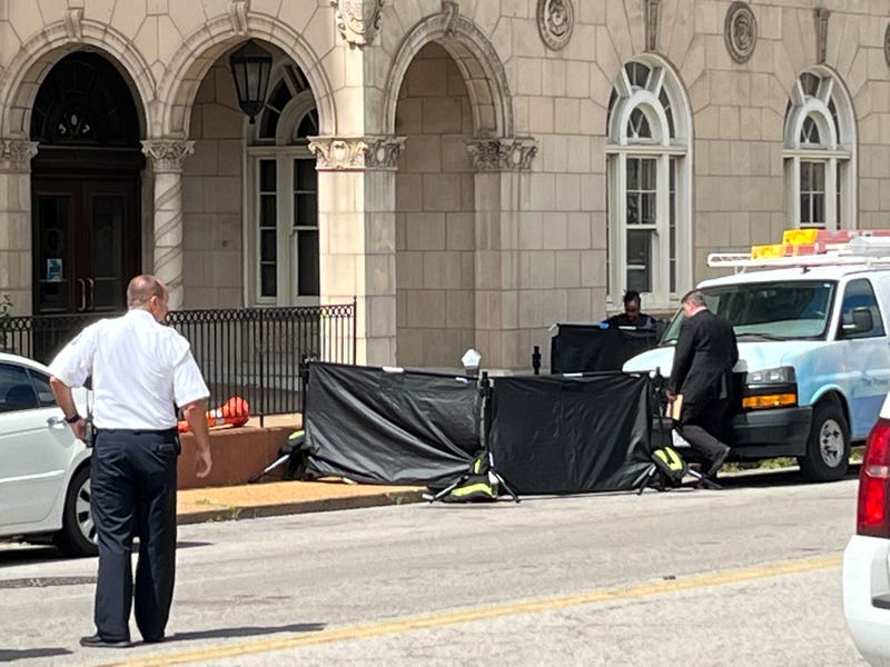 Investigators on the scene of a shooting near the Saint Louis University Campus 