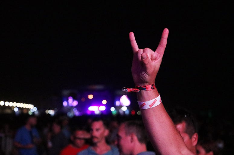 Rock hand at Sea.Hear.Now music festival