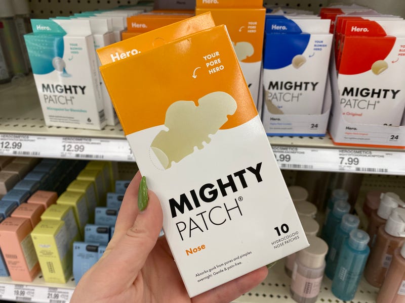 holding box of Mighty Patch at Target