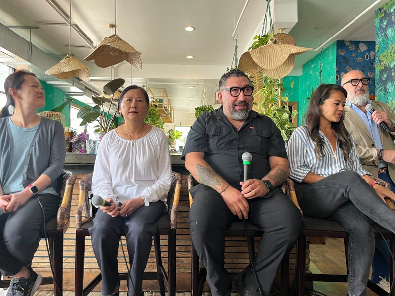 Celebrity chef Andrew Zimmern hosted a panel of business owners inside Hai Hai's restaurant