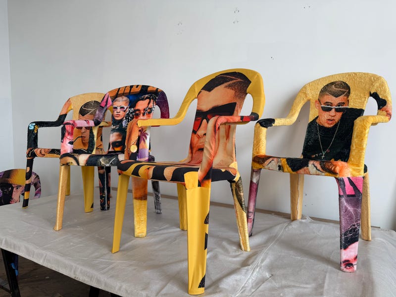 Edra Soto's "BB (Bad Bunny) Chairs" will be featured at the Museum of Contemporary Art's upcoming exhibit: Dancing the Revolution: From Dancehall to Reggaetón opening April 14. 
