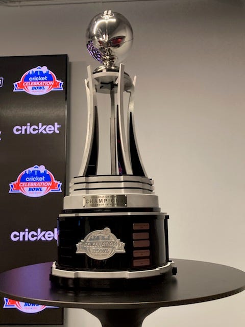 The Cricket Celebration  Bowl trophy