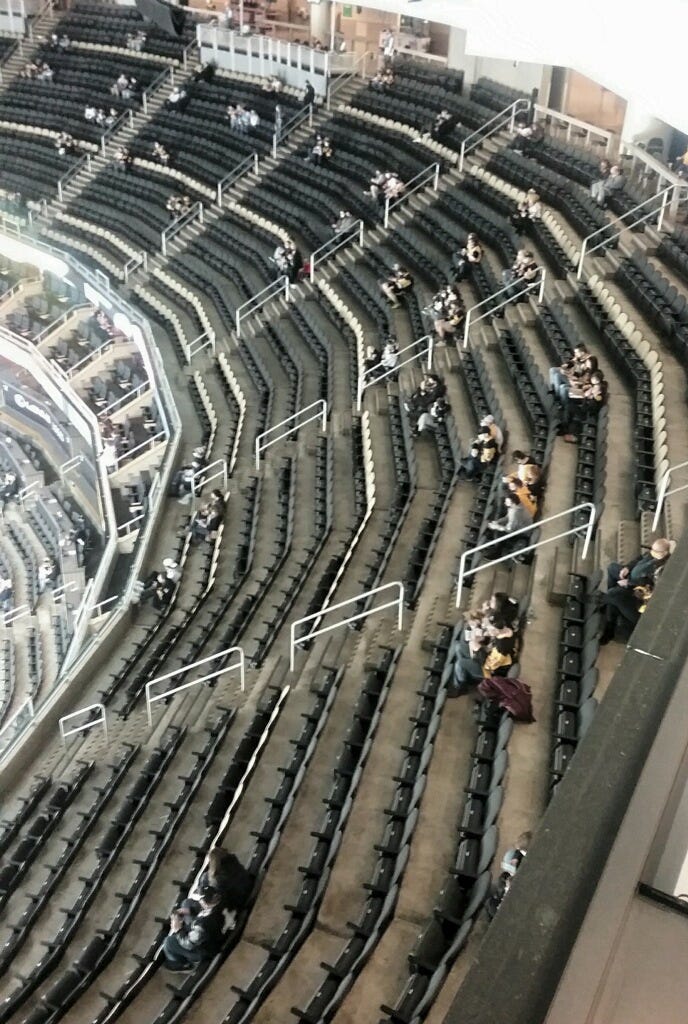 Fans in the stand at PPG Paints Arena