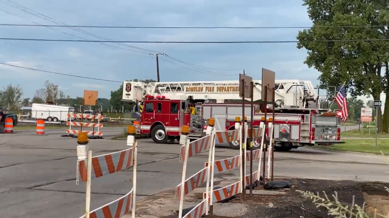 Hazardous material situation involving fuel spill closes Ecorse Road in Romulus