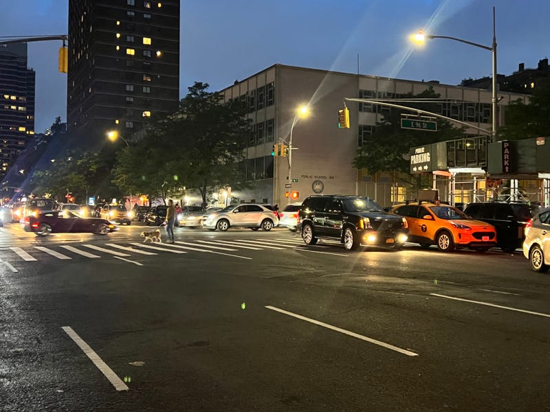 The intersection of E 96th Street and 3rd Avenue, where three teenagers were stabbed during a brawl on a bus Thursday.
