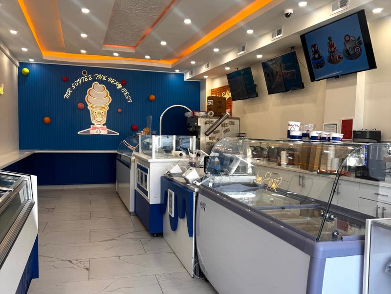 The shop has dozens of flavors of hard ice cream and soft serve