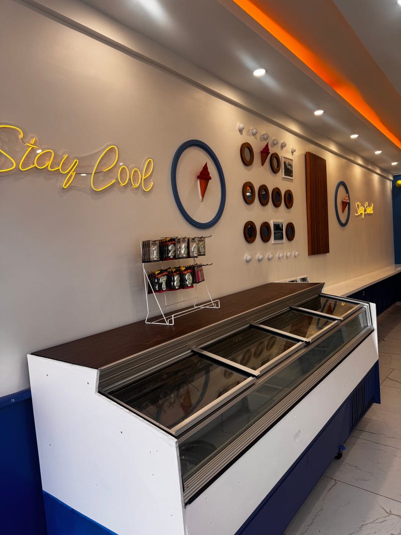 The location also sells ice cream cakes