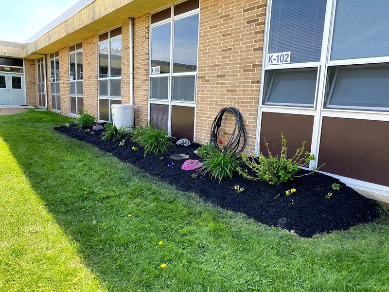 Winslow Middle School's courtyard garden being developed by middle schoolers.
