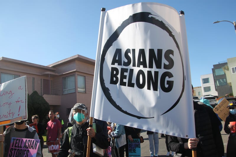Hundreds rally against anti-Asian hate on Sunday amidst a new report that anti-Asian hate crimes are rising in San Francisco.