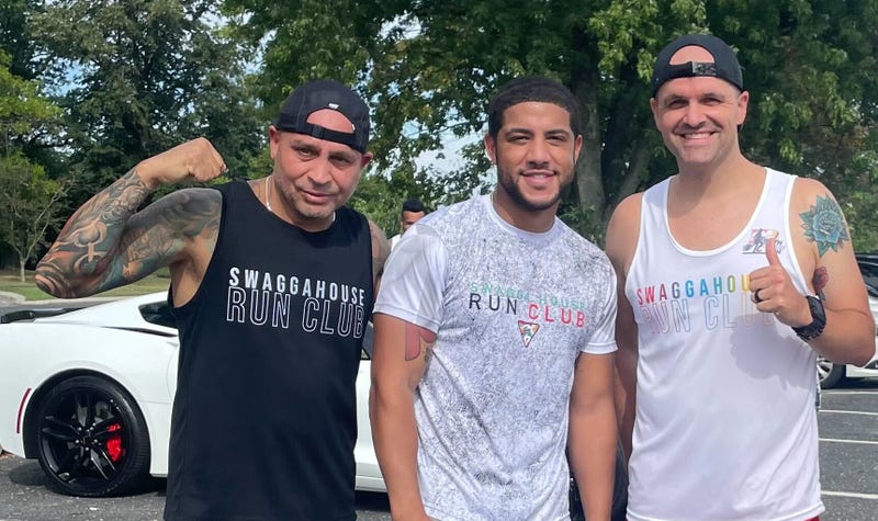Fallen Temple University Police Officer Chris Fitzgerald (center) with other members of the Swagga House Run Club.