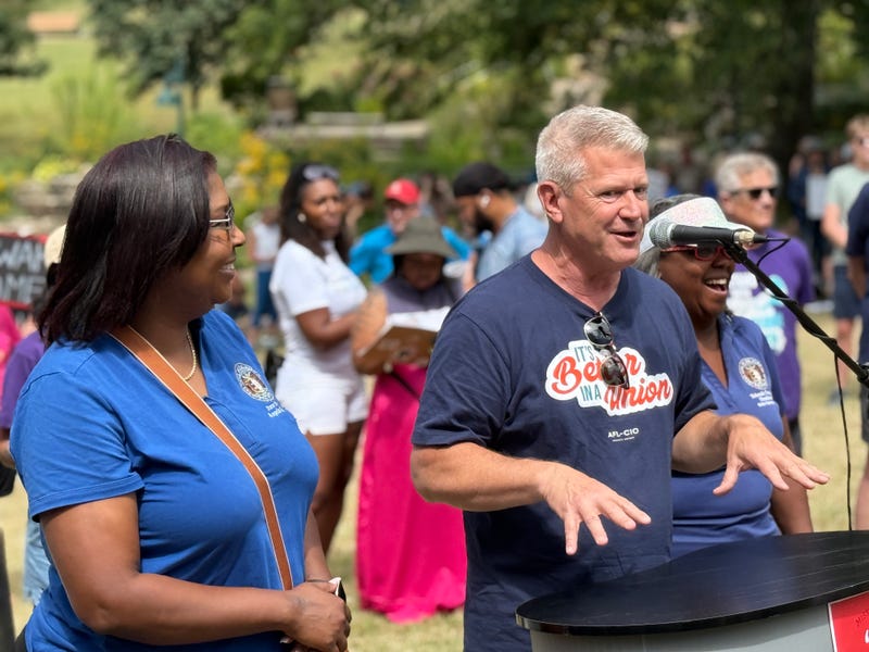 Missouri State Senate Democrats at a union rally against the special session