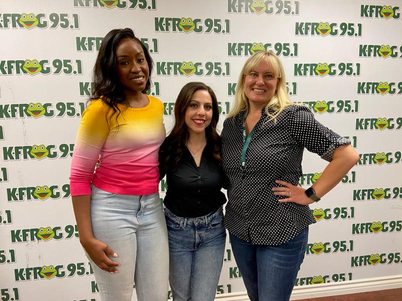 Dominique Woods and Vanessa Perez of Time for Change Foundation with K-Frog's Pepper