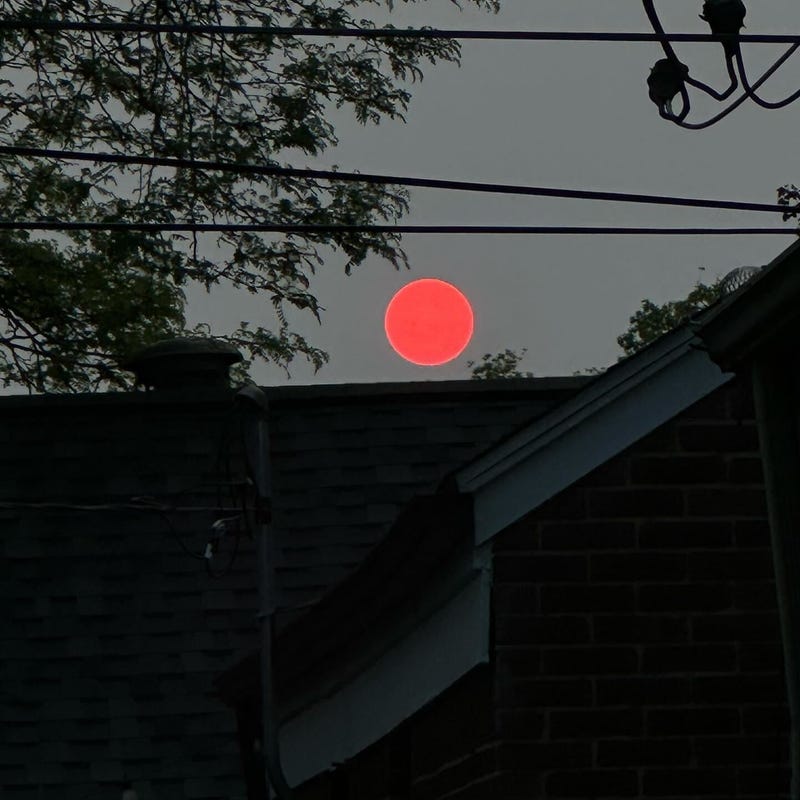 Red sunset in St. Clair Shores
