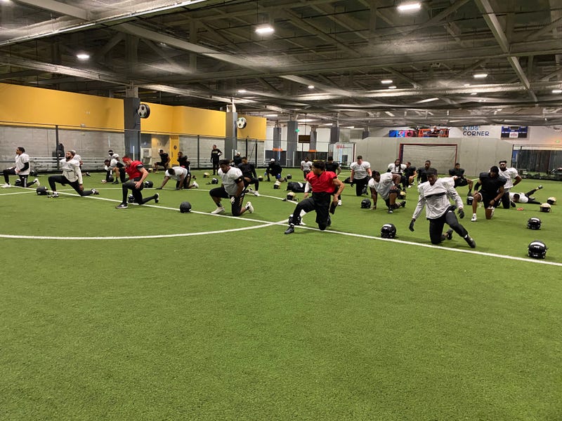 The Panthers are getting ready for their game on Sunday.