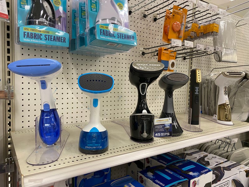 garment steamers on shelves at Target