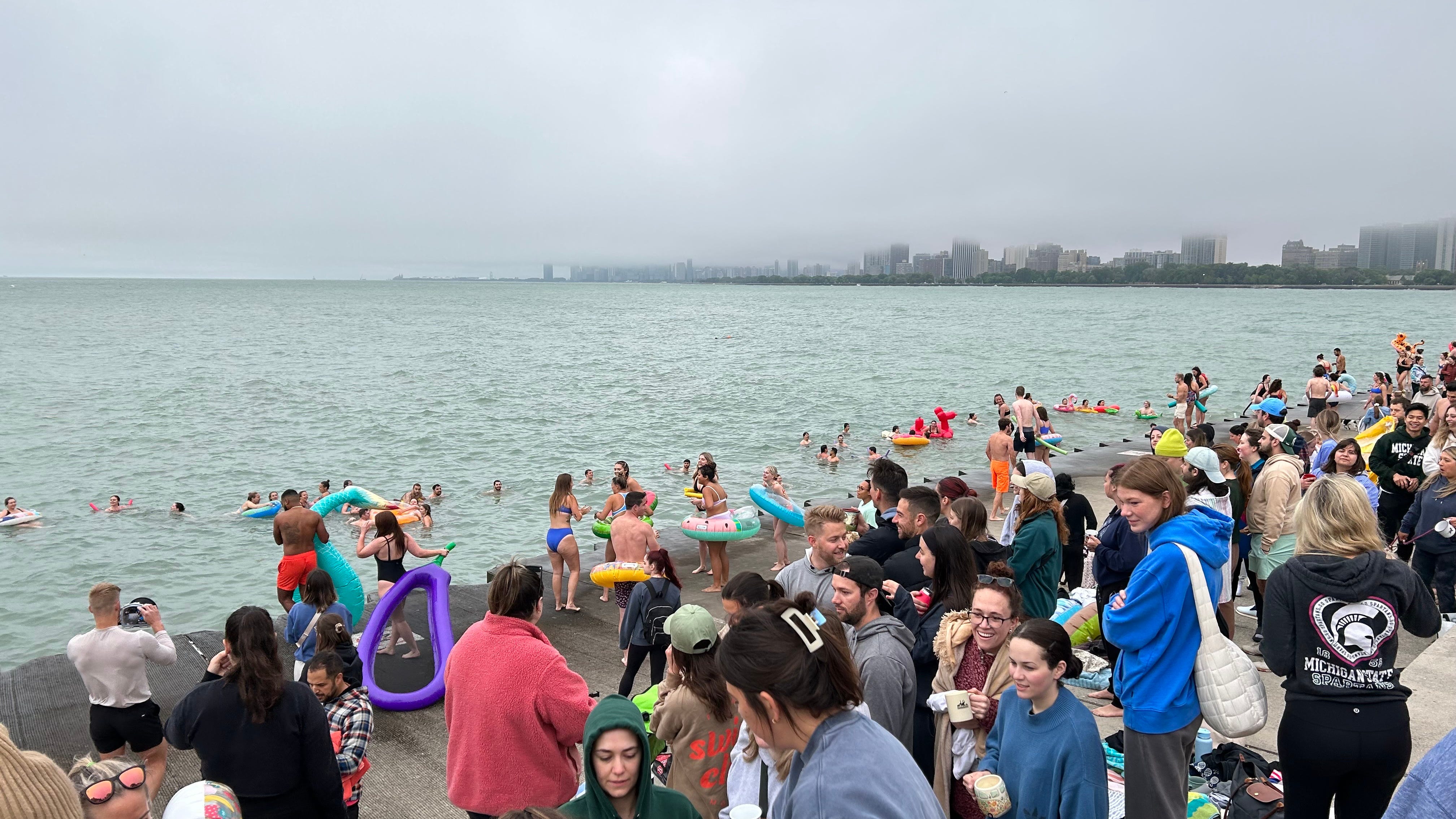 Friday Morning Swim Club brings hundreds to the lakefront