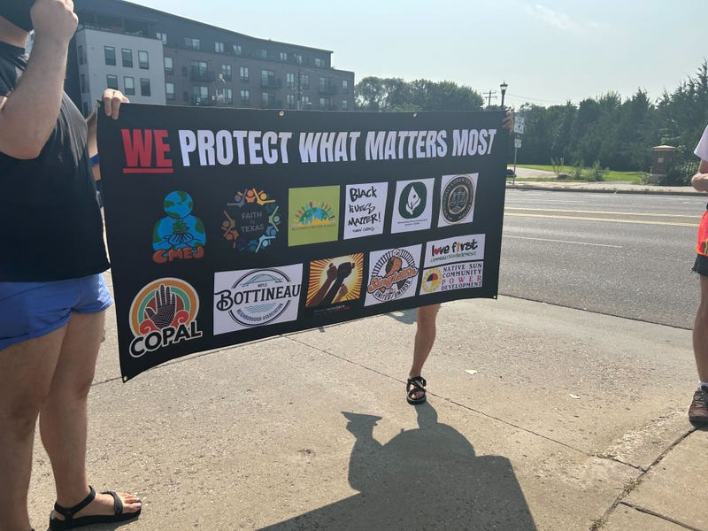 Protestors in North Minneapolis Monday.