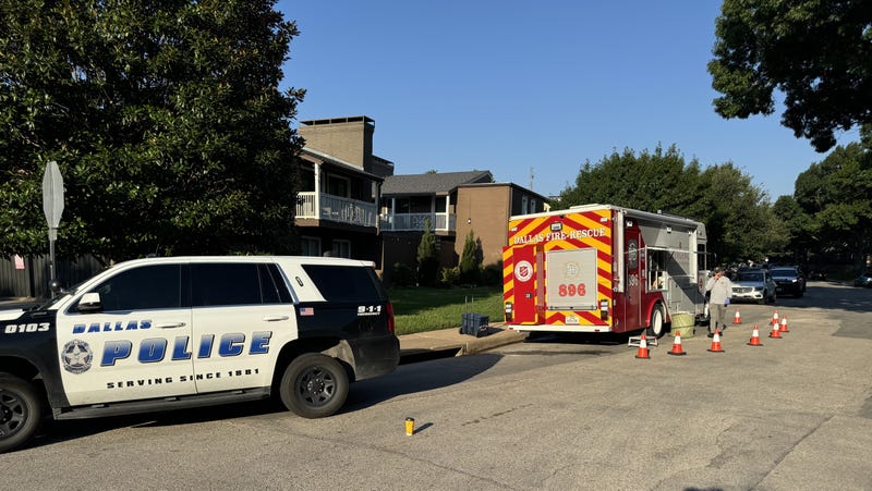 Authorities respond to a Northeast Dallas apartment complex where one person was arrested after an hours-long standoff on Thursday, June 13, 2024.