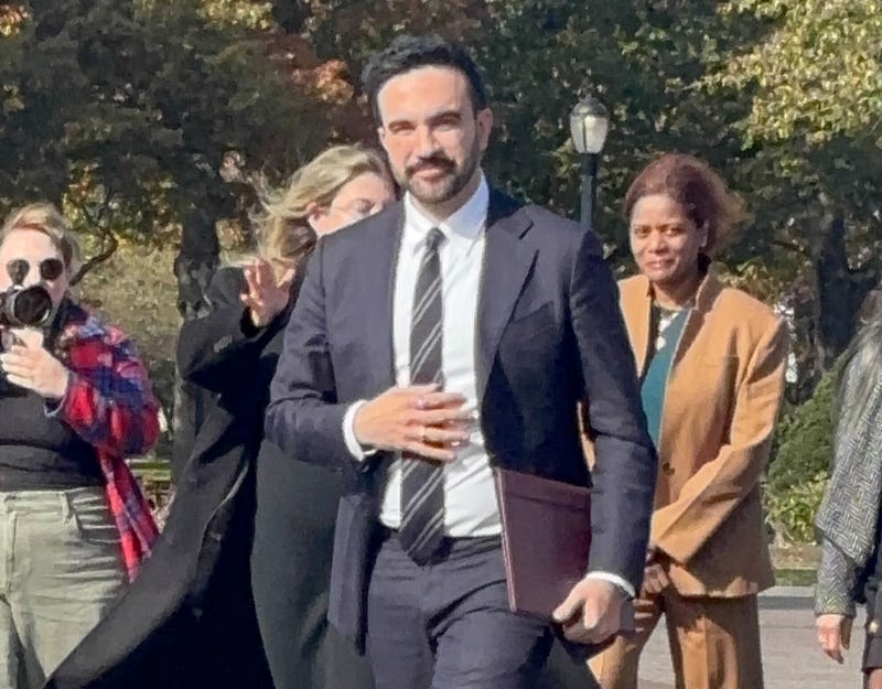 Zohran Mamdani arrives for a press conference on Wednesday following his election victory