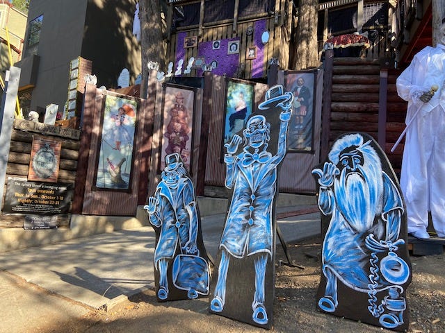The home at 2140 Arrowhead Dr. in the Oakland Hills is made up to look like the Disneyland Haunted Mansion.