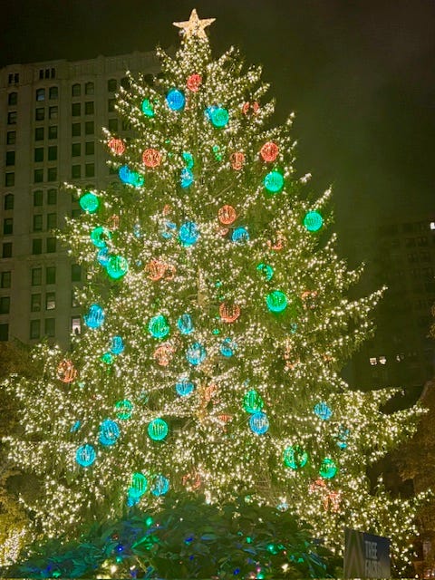 tree-lighting festival in Millennium Park