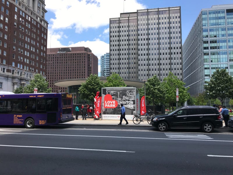 The new Philadelphia Visitors Center in Love Park.