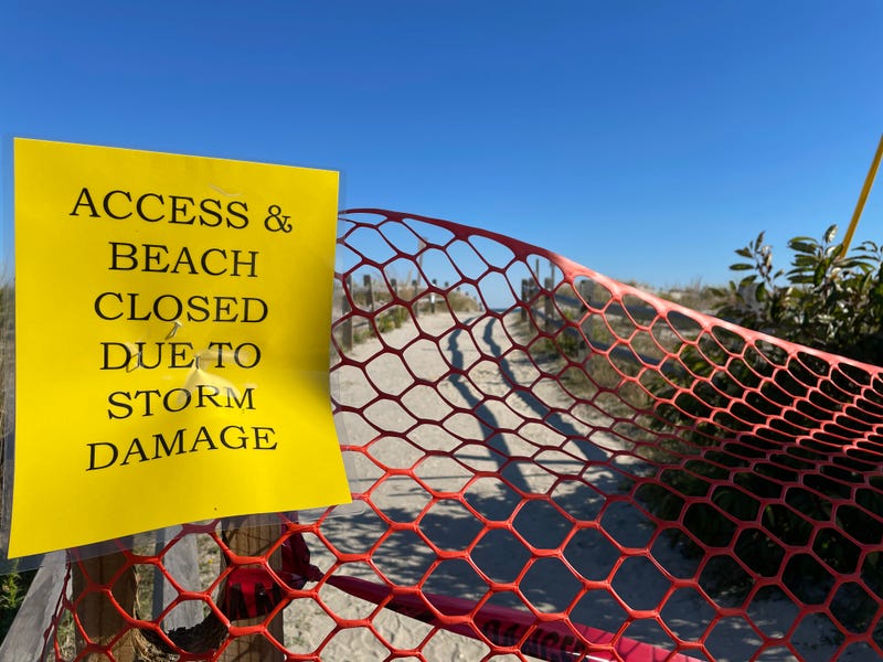 Beach erosion in South Jersey after storms in recent weeks.