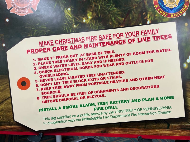 Christmas tree safety tips on display at Philadelphia Fire Department event