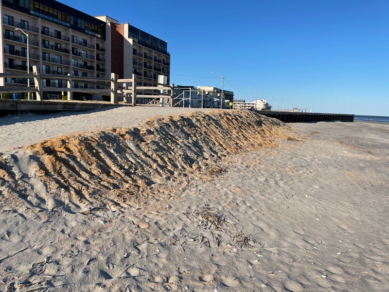 Beach erosion in South Jersey after storms in recent weeks.