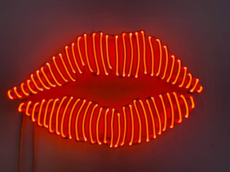 Red lips neon sign at the Neon and Light Museum