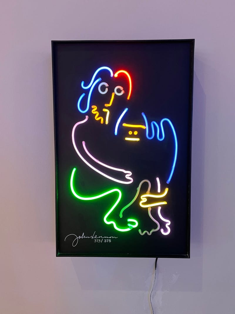 John Lennon neon sign at the Neon and Light Museum