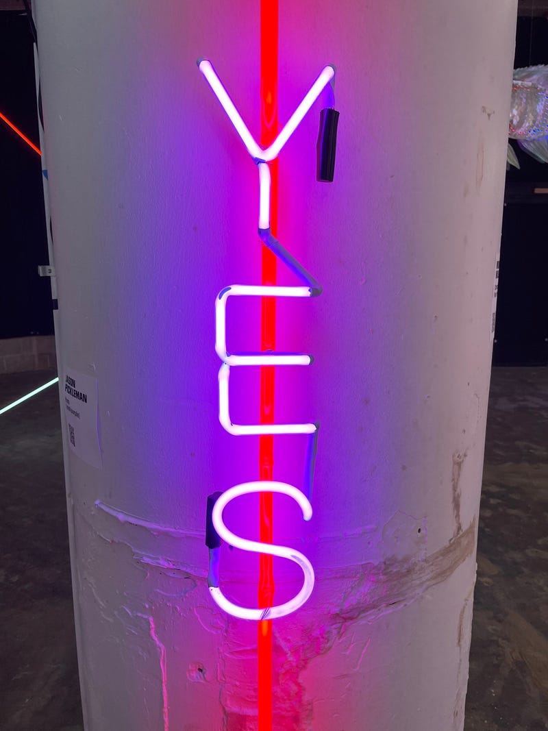"Yes" neon sign at the Neon and Light Museum