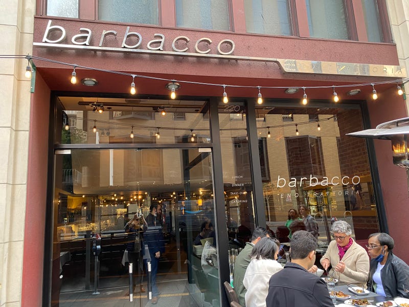 Outside Barbacco in San Francisco.