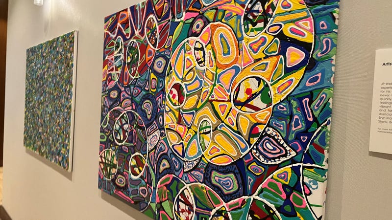 The artwork of J.P. Weber, a Chester County artist who found painting as a form of therapy. His works are being displayed at the Hyatt Centric Hotel in Center City.