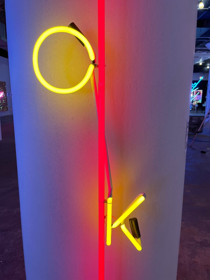 "OK" neon sign at the Neon and Light Museum