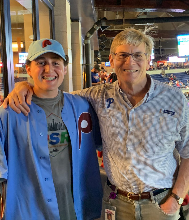 Benjamin Goldstein with Phillies owner John Middleton.
