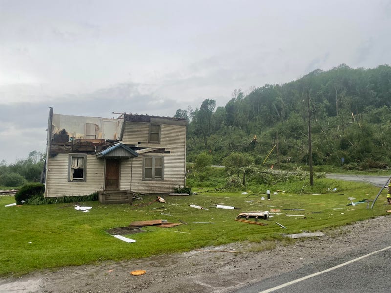 Great Valley tornado damage