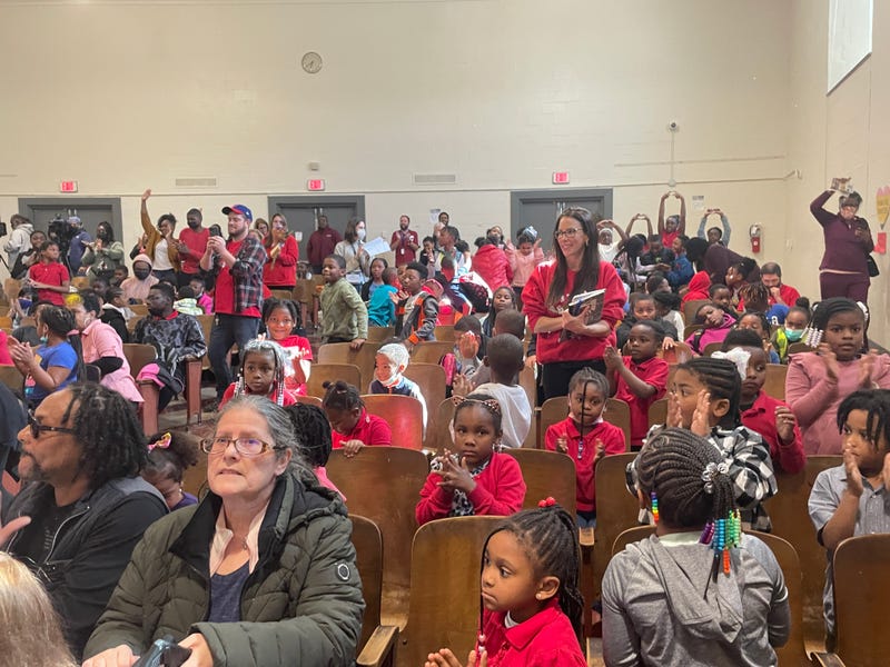 Samuel Gompers School hosted a celebration for retiring crossing guard Carman Harris.