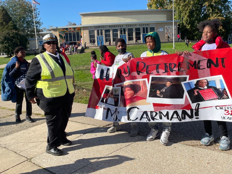 Carman Harris is retiring as a crossing guard after 38 years.