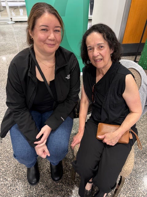 Parkinson's patient Sonia Vargas (right)  and her daughter