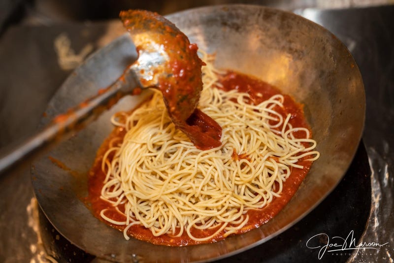 Food at Eminem's Mom's Spaghetti restaurant