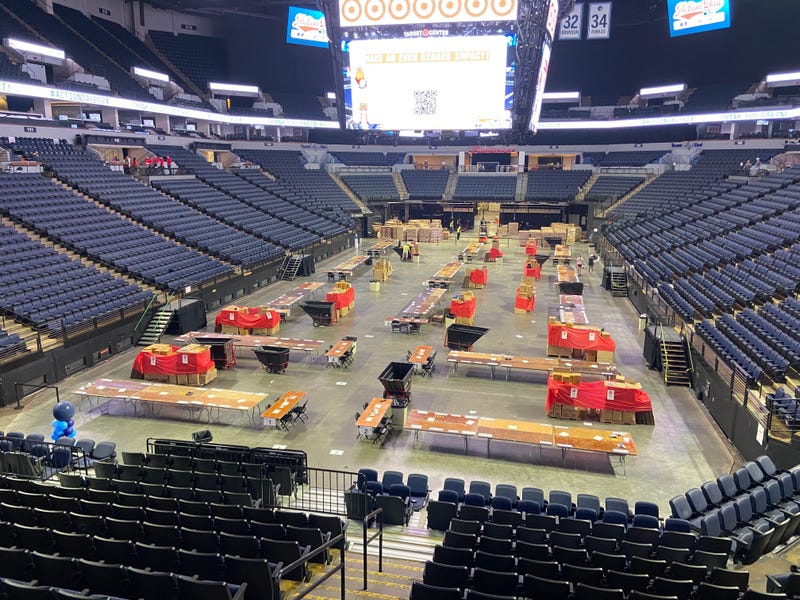 Target Center was jammed with volunteers and school supplies for the 9th annual event. 