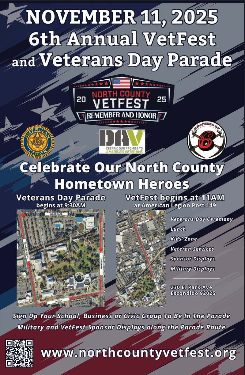 North County Veterans Day Parade and VetFest flyer