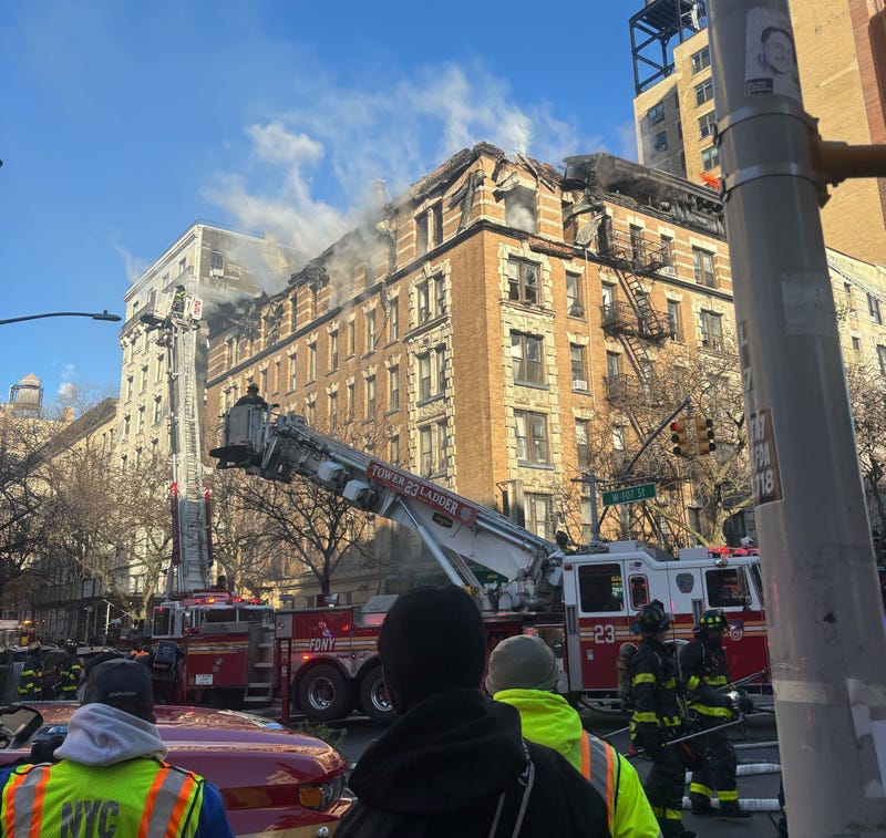 Firefighters were putting out hot spots into the morning